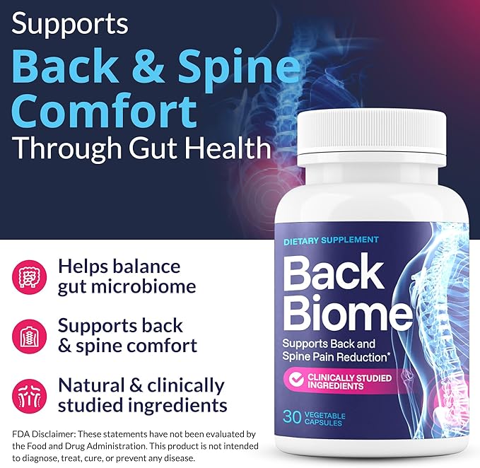 – Advanced 7-Strain Probiotic Formula for Gut & Back Health – Supports Digestive Balance, Reduces Inflammation, Promotes Spinal Comfort – Non-GMO, Vegan, 30 Capsules