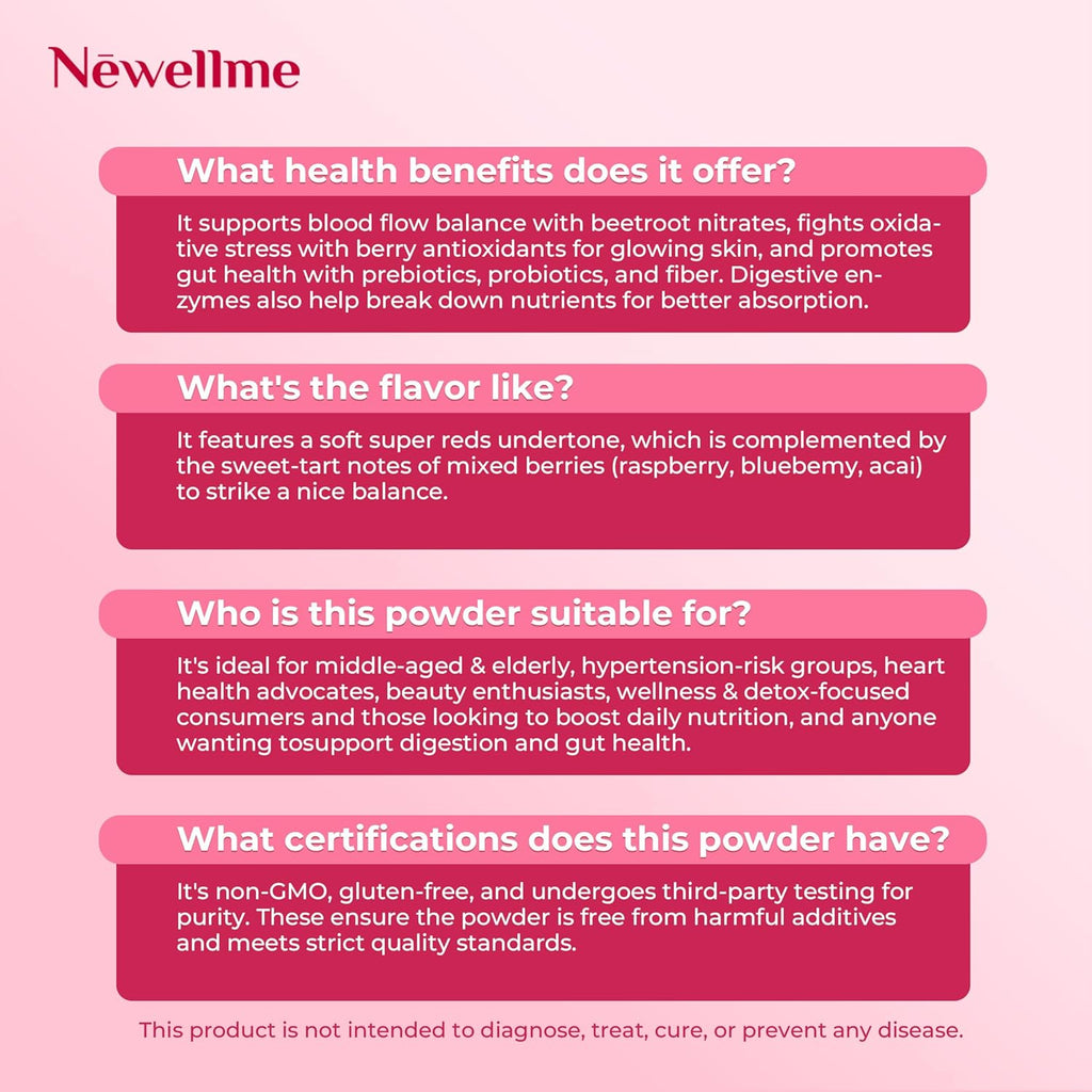 NEWELLME Balance Master Super Reds Beet Root Powder for Smoothies, Baking & Juices – Red Fruits & Greens Blend for Natural Energy & Vegan Red Food Coloring – Mixed Berry Flavor, 14 Pack