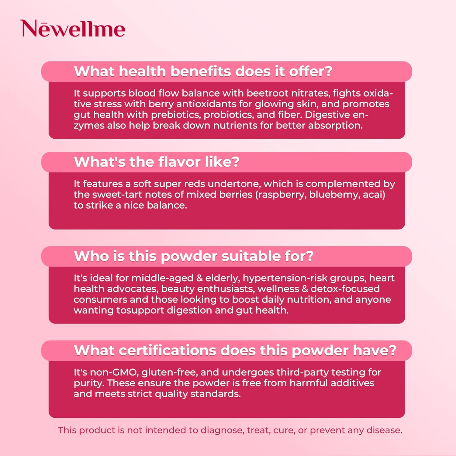 NEWELLME Balance Master Super Reds Beet Root Powder for Smoothies, Baking & Juices – Red Fruits & Greens Blend for Natural Energy & Vegan Red Food Coloring – Mixed Berry Flavor, 14 Pack