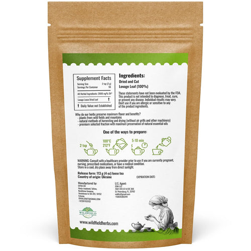 4 oz. Dried Lovage Herb Lovage Leaves Herbal Tea (Levisticum Officinale) - 113g Herb Tea Levísticum