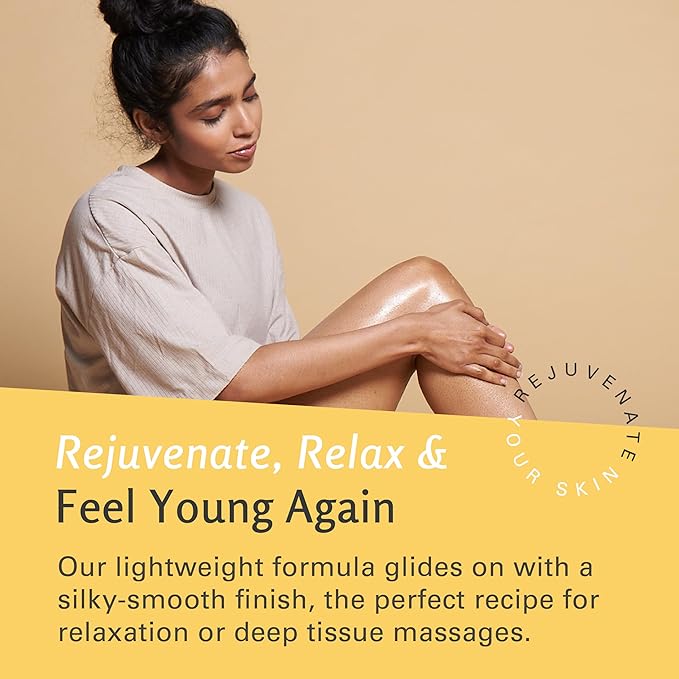 Ylang Ylang + Ginger Lymphatic Drainage Massage Oil – with Collagen & Stem Cells for Circulation, Detox & Cellulite Removal – Body Oil for Muscle Relief, Skin Firming & Relaxation – 8oz by M3
