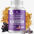 Irish Sea Moss Capsules - 120 Elderberry Capsules (1600mg) - Prebiotic Superfood - Boosts The Immune & Digestive System - Healthy Skin, Keto Detox, Gut, Joint Support