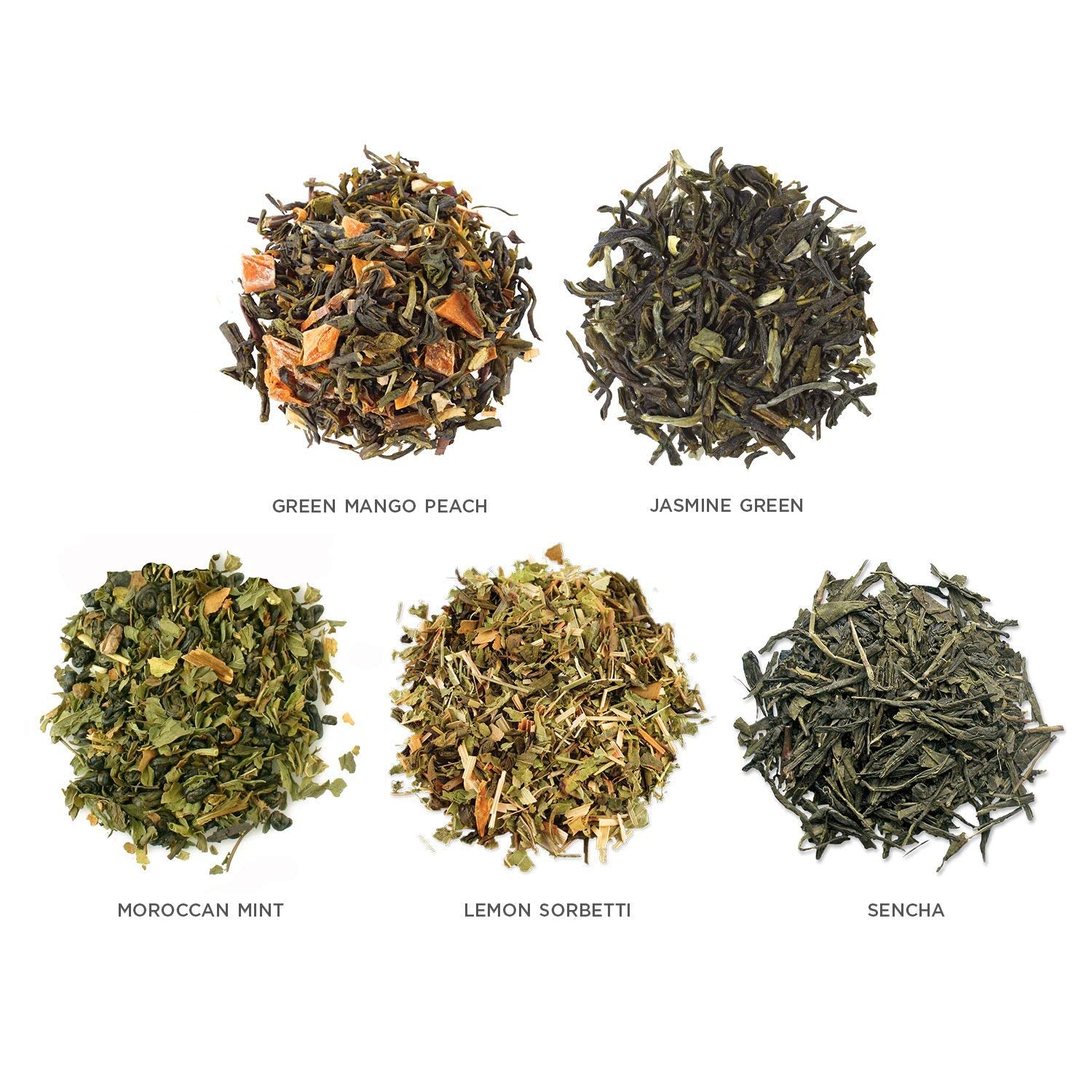Tea Forte Green Tea Assortment Single Steeps Loose Leaf Premium Tea Gift Set Sampler, 15 Count 3 of Each Assorted Blends, Pre-Portioned Single Serve Pouches, Steeps 12 oz