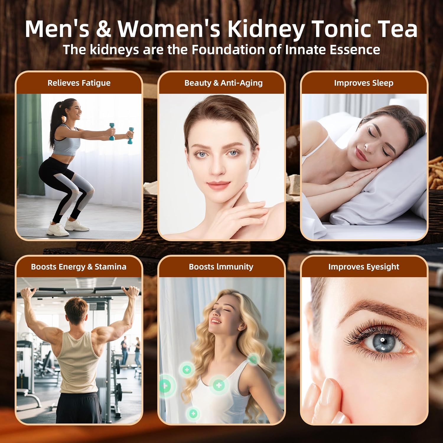 Ginseng Five Treasures Kidney Care Tea - Zhu Gen Wu Bao Cha - Men's Herbal Tea (20 bags/2 boxes)