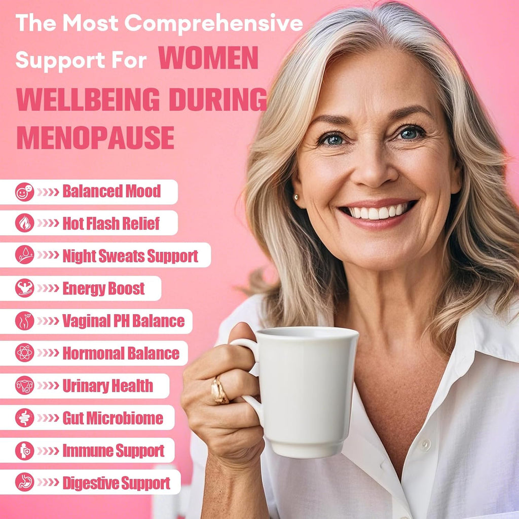(2 Packs) 40-in-1 Menopause Supplements for Women, Multibenefit & Complete Black Cohosh for Hot Flashes, Night Sweats & Hormone Balance, w/ Probiotics, DIM, Vitex, Dong Quai, Red Clover and More