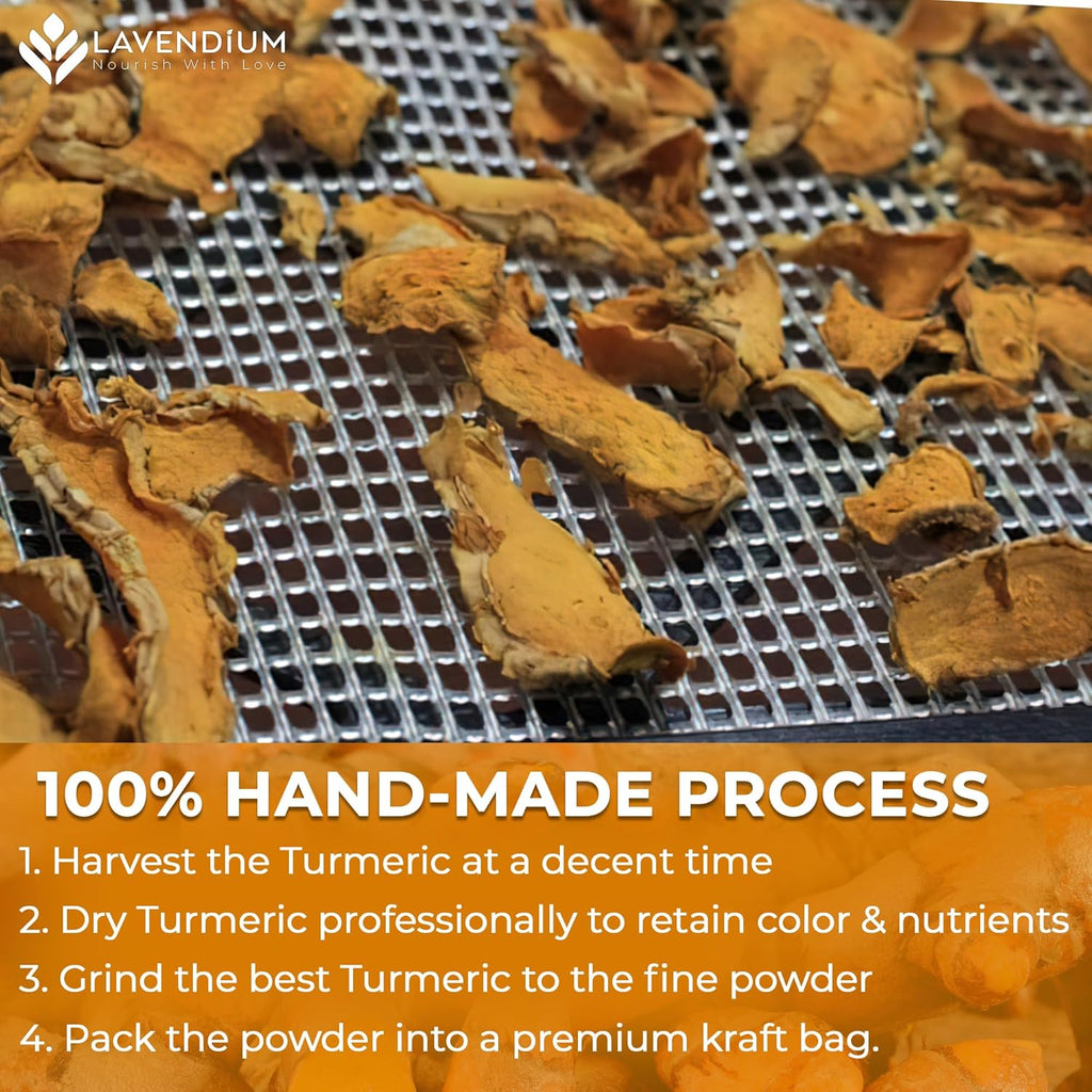 20oz (1.25 lbs) Turmeric Powder, 100% Natural & Pure, Ground, Seasoning Root Powder, No Additives, No Gluten, Vegan.