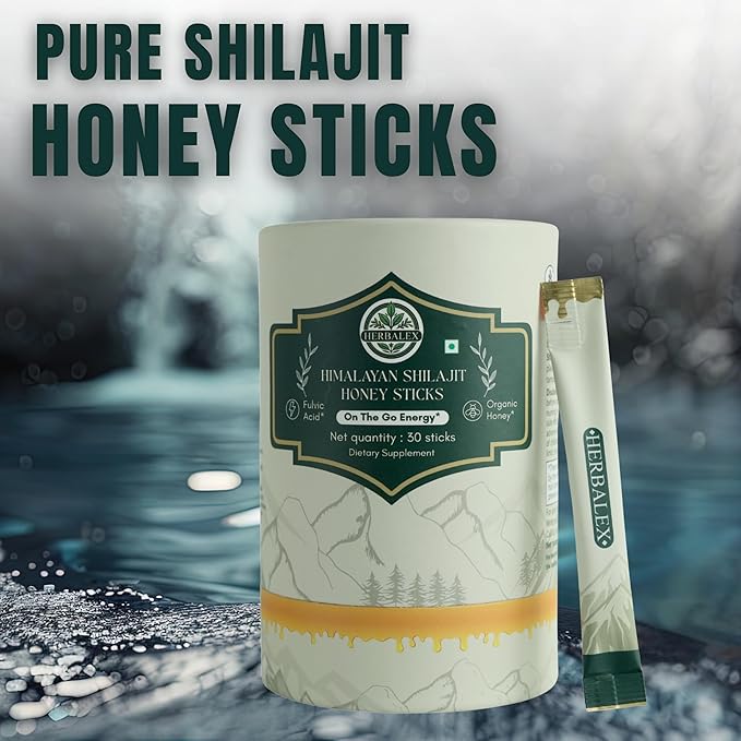 Himalayan Shilajit Sticks with Natural Honey & Saffron | 30 Sachets | 75%+ Fulvic Acid, 85+ Trace Minerals | Energy & Vitality Booster for Men & Women | Easy to Consume, Immunity & Stamina Support