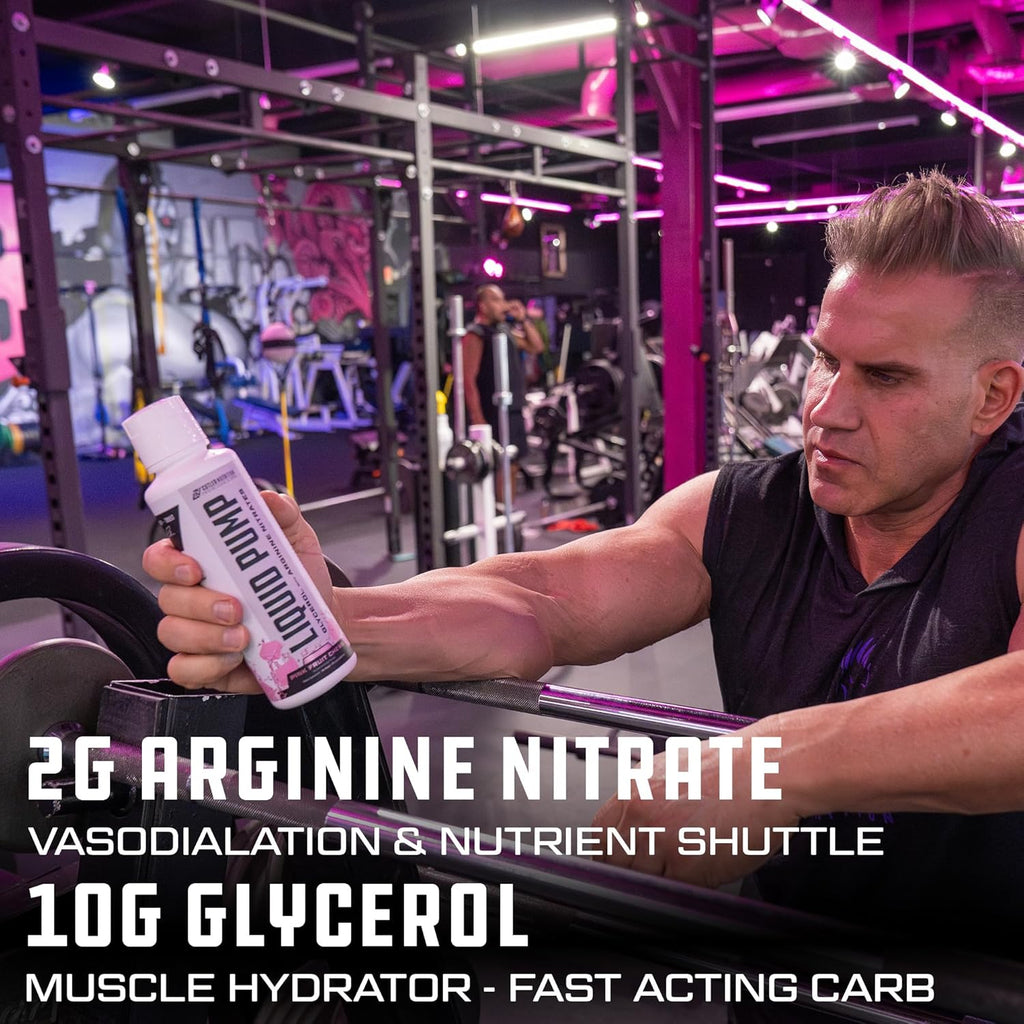 Liquid Pump - Glycerol and Arginine Nitrates for Optimized Pump pre-Workout Liquid Caffeine Free Non stim pre-Workout for Energy and Performance and nictic Oxide Booster | Pink Fruit Chews Flavor