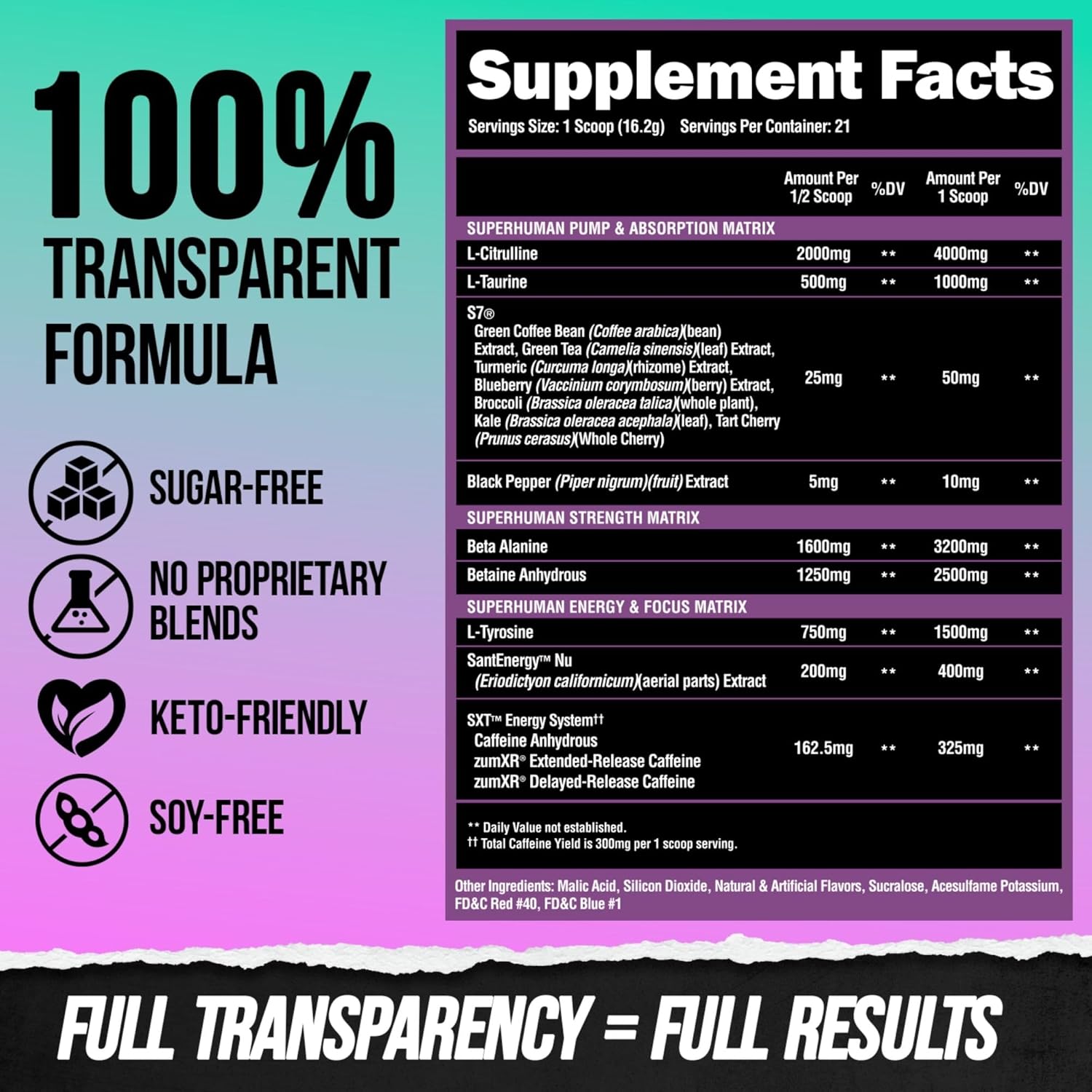 ALPHA LION Superhuman Pre Workout Powder, Beta Alanine, L-Taurine & Tri-Source Caffeine for Sustained Energy & Focus, Nitric Oxide & Citrulline for Pump (21 Servings, Grapezilla)
