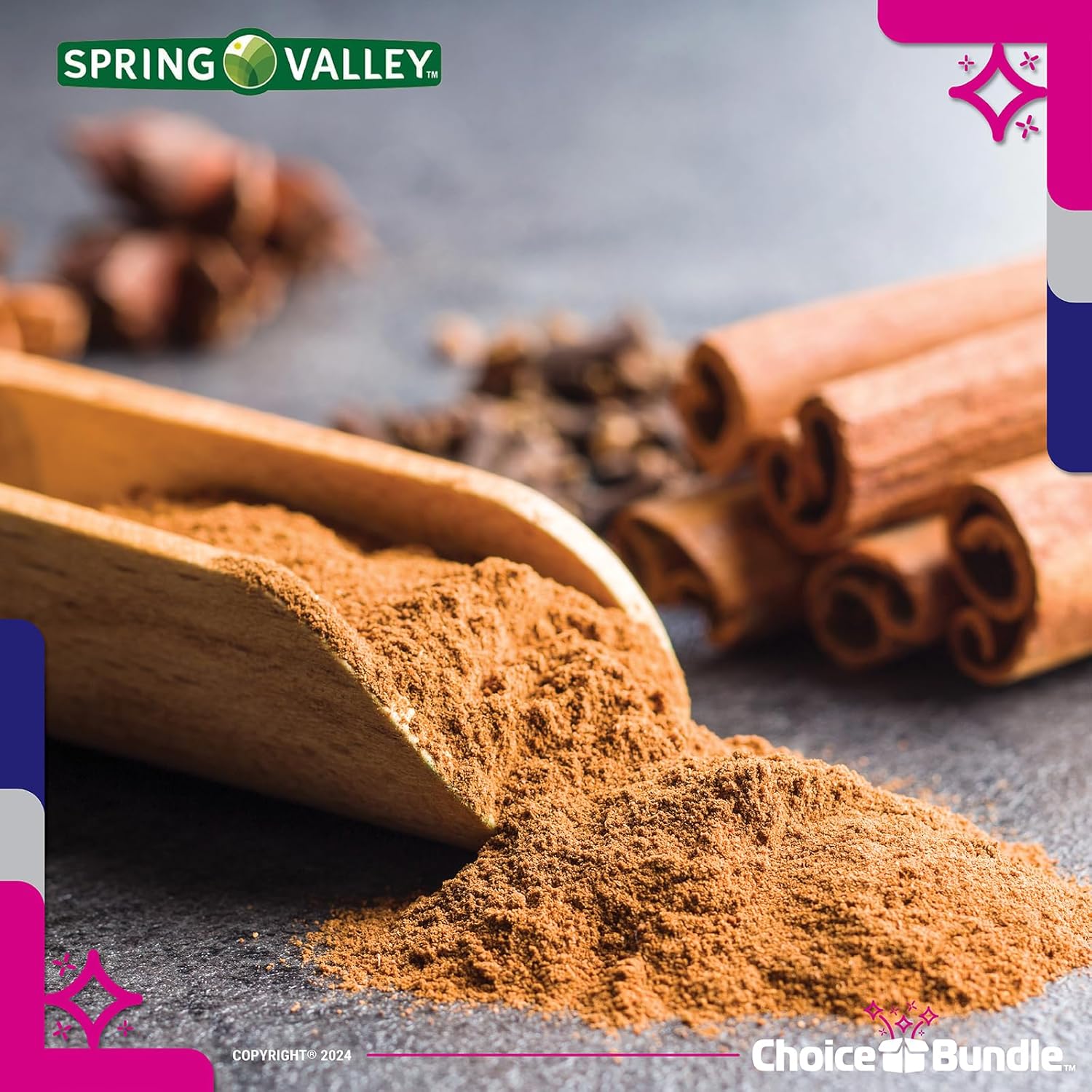 Choice Bundle Spring Valley Cinnamon Plus Chromium Capsules 1000 mg 180 Ct 2 Pk (360 Total) + Vitamin Vitality & Pill Container!