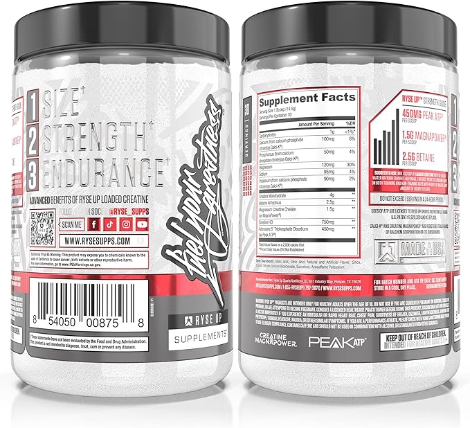 RYSE Loaded Creatine for Men & Women - Electric Lemonade - Muscle Building Formula with 3 Forms of Electrolytes, Betaine Anhydrous and Peak ATP - Strength, Power & Endurance Support - 30 Servings