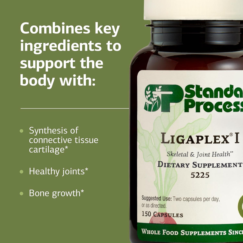 Standard Process Ligaplex I - Joint Support Supplement for Ligament & Cartilage Health - Bone Strength Support - Non-Soy, Gluten-Free & Non-Dairy - 150 Capsules