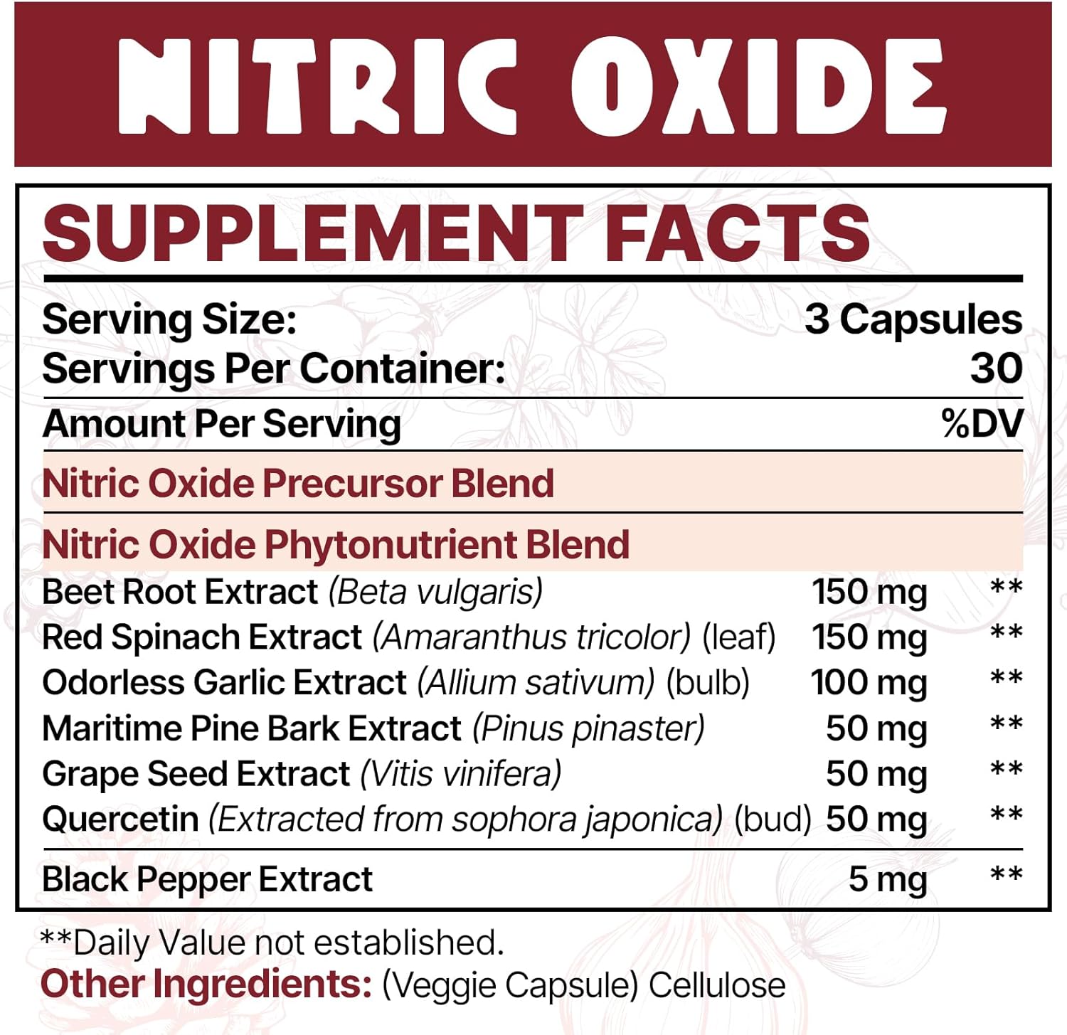 Nitric Oxide Supplement for Men, 90 Capsules (1 Pack)
