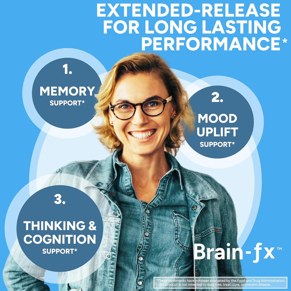 Brain-fx™ B Vitamins & Herbs for Memory and Focus, Nootropic Supplement, Methylated B Complex Choline Bacopa Lions Mane Cordyceps Mushroom Coffee Fruit Extract Alpha GPC L Theanine Huperzine A - 60ct