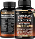 Mushroom Supplement - Organic Lions Mane | Turkey Tail | Chaga | Cordyceps | Reishi | Maitake | Shiitake | Meshima | Tremella | Oyster | Agaricus - Made in USA - Non GMO, Gluten Free - 120 Capsules