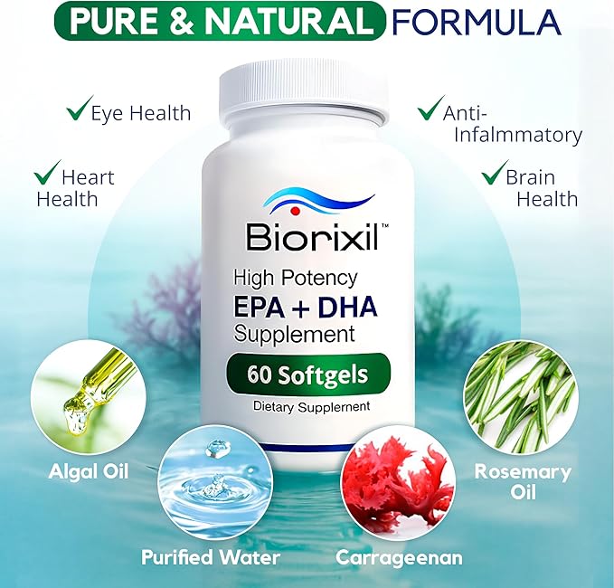 Vegan Omega-3 Fish Oil Alternative from Algae Oil - High Potency EPA & DHA Supplement - Easy to Swallow Small Soft Gel Capsules