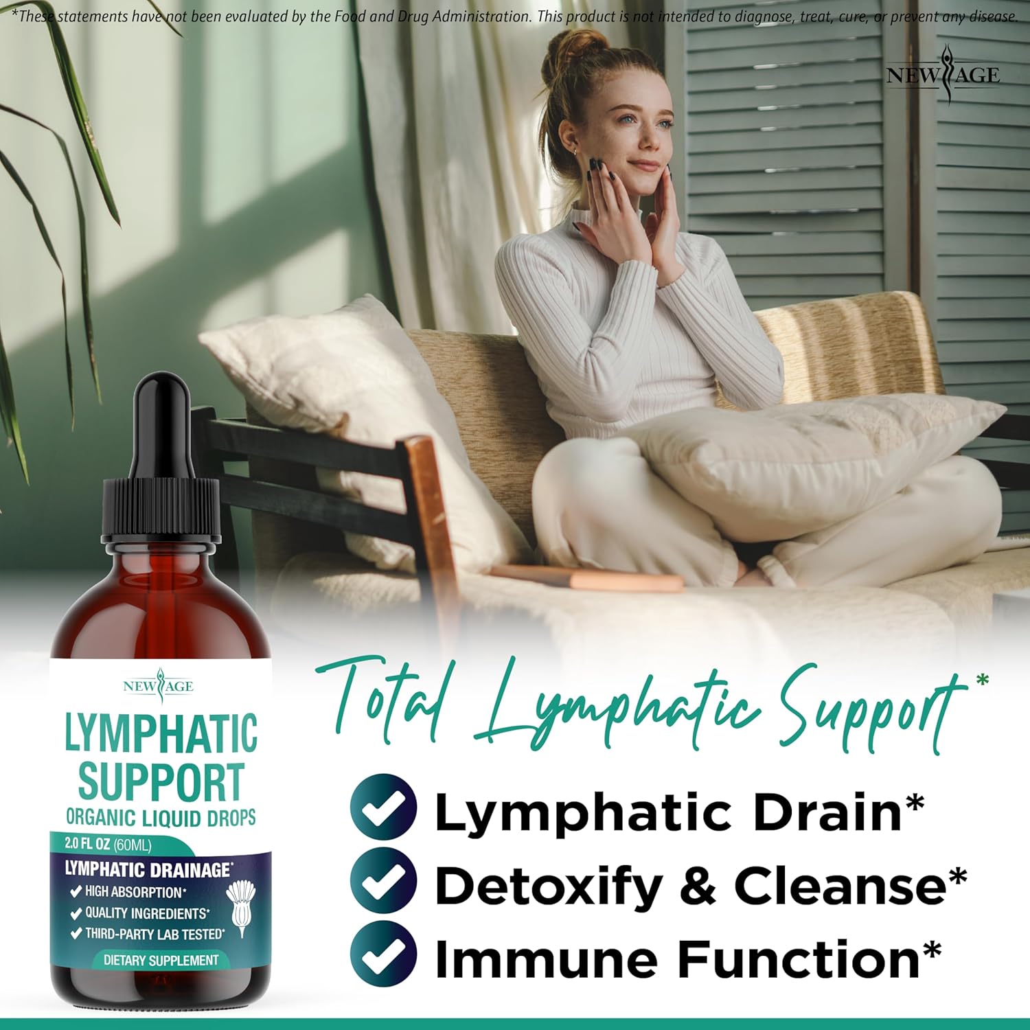 Organic Lymphatic Drainage Drops - All in 1 Organic Lymphatic Drainage Supplement with Burdock Root, Echinacea, Elderberry, Calendula, Cleavers Herb, Dandelion Supports Lymphatic Health - 4 OZ