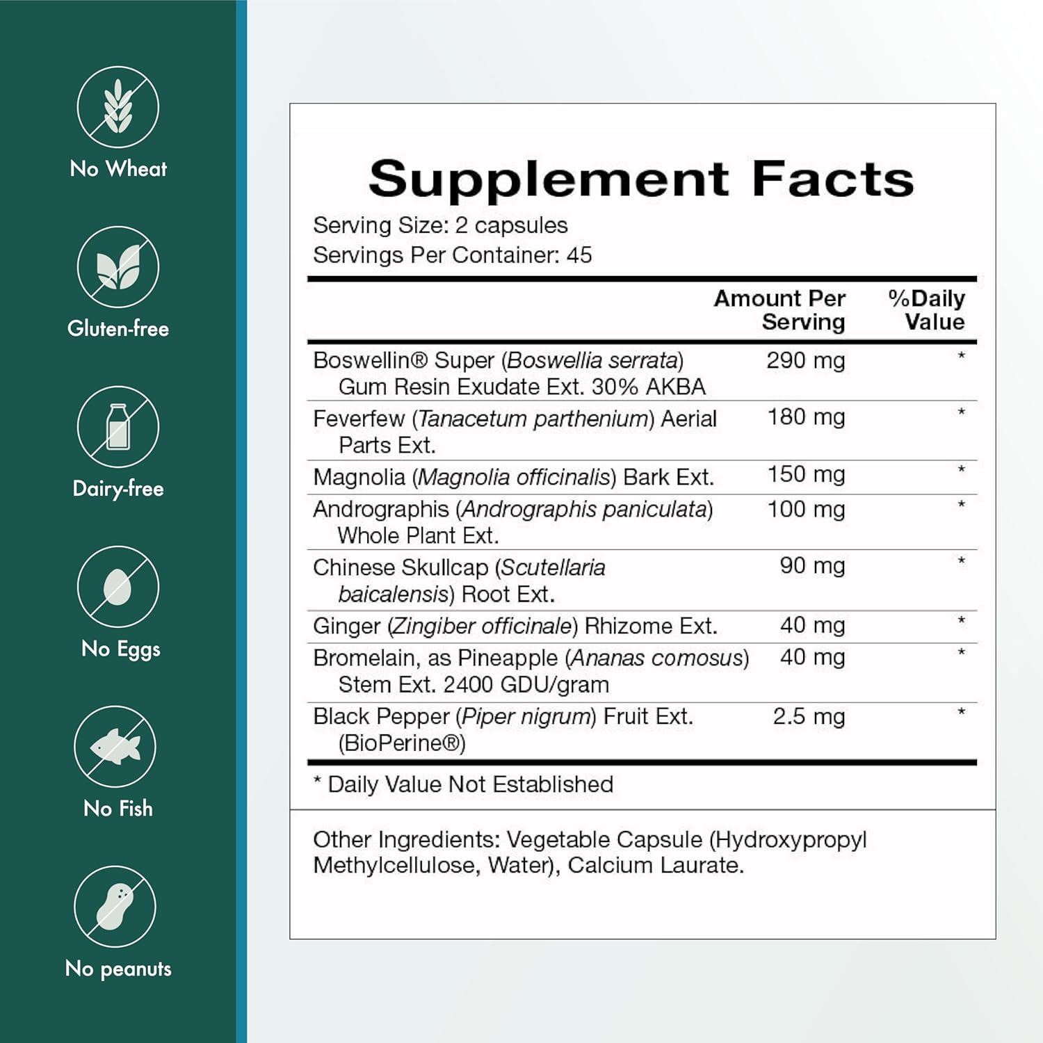 Natura Health Products InflamAway Supplement - Modulate a Healthy Inflammatory Response - Featuring Boswellia Serrata, Bromelain, Ginger, Black Pepper (BioPerine) and Chinese Skullcap (90 Capsules)