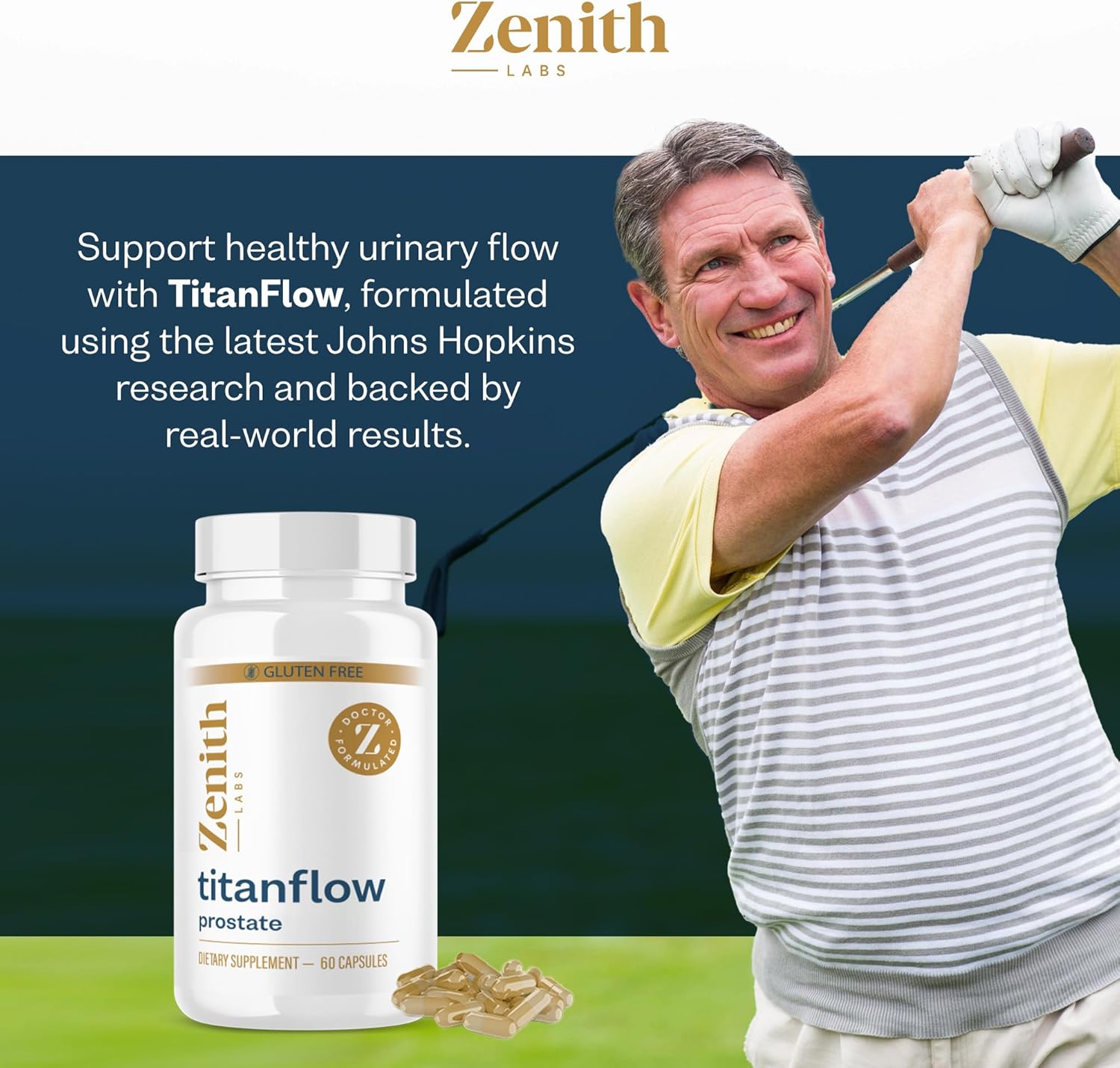 Zenith Labs - TitanFlow - Prostate Supplements for Men - with Pumpkin Seed Oil to Support Urinary and Prostate Health