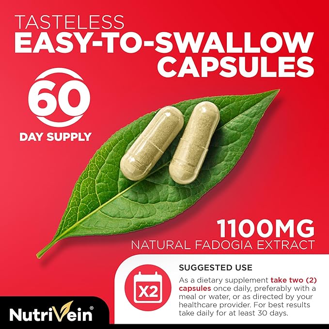 Nutrivein Premium Fadogia Agrestis and Tongkat Ali Supplement with Turkesterone - 1100 mg - 120 Caps - Synergistic Blend for Performance, Strength, & Recovery for Men & Women of All Ages