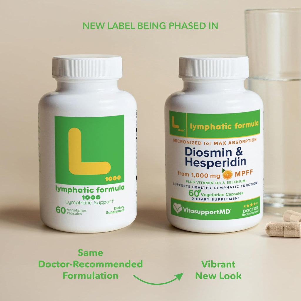 Lymphatic Formula, Diosmin Hesperidin 1000 mg, MPFF Lymphatic Support, Lymph System Support, Vitamin D3 and Selenium Supplement, 60 Capsules