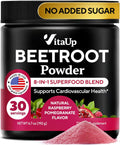 Beet Root Powder 8 in 1 - USA Made Beets Supplements with Grape Seed, Hawthorn, Coq10 – Beetroot Powder for Energy & Circulation Support – Non-GMO & Vegan - Mixed Berry Flavor - 30 Servings