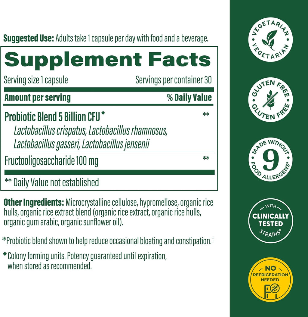 MegaFood Womens Probiotic + Prebiotic - Gluten-Free Prebiotics and Probiotics for Women, Supports Digestive Health & Regularity, Vaginal Probiotics for Healthy pH Levels, Vegetarian - 30 Capsules