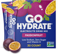 GoHydrate Low Sodium Electrolytes Powder Packets Sugar Free - Instant Hydration Daily Drink Mix - Zero Sugar Water Flavor Packet Singles with Vitamin D - (Passion Fruit, 30 Packs)