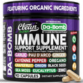 Organic Immune Support with PAU D'Arco Garlic Cayenne Pepper Oregano Ginger Grapefruit Onion Black Seed Sea Moss Black Pepper Zinc Eucalyptus Vitamin C Vitamin D Organic Soursop by Clean Nutra