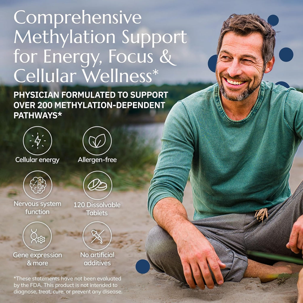 Methylation Complete - Methylated B-Complex to Aid 200+ Body Processes - Methyl B Complex for Energy, Cell Function & Immunity Aid - Enhanced Absorption Methylation Supplements with B12 B6 & Folate