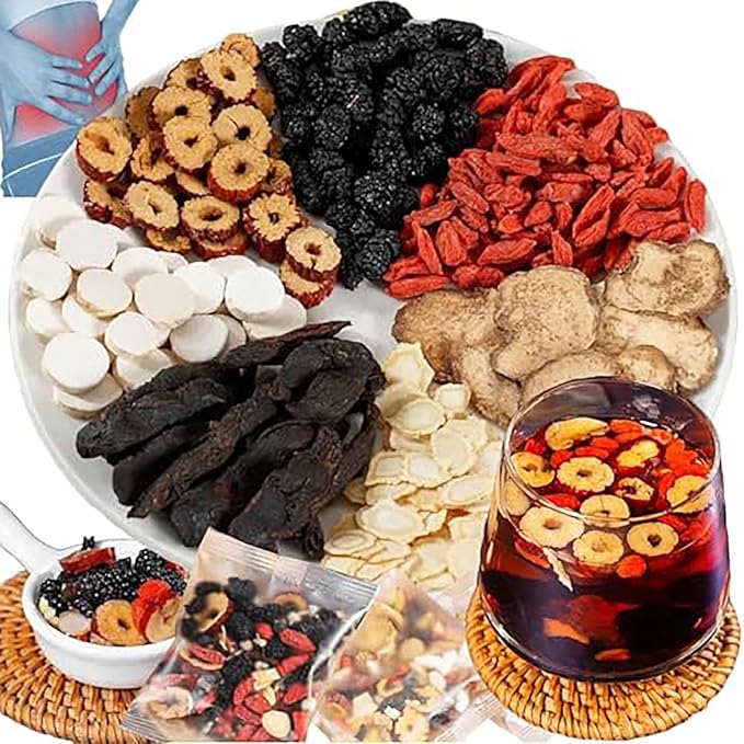 Ginseng Mulberry Herbal Tea, 30 bags Kidney Tea Formula Ginseng Six Treasure Tea, Organic Liver Support & Kidney Cleanse -Healthy Cleansing for Men & Women, Te Para Limpiar Los Riñones (30bag/3boxes)