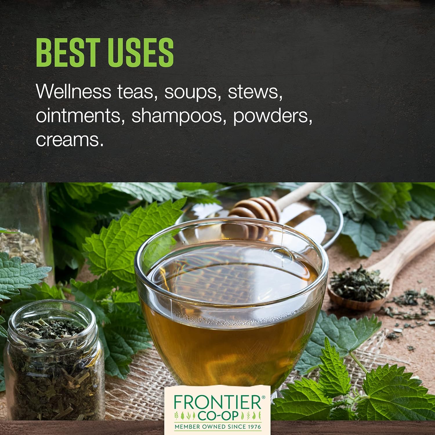 Frontier Co-op Organic Stinging Nettle Leaf, 1lb Bulk Bag, Cut & Sifted - Ideal for Making Nettle Tea, Kosher Certified