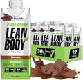 Lean Body Ready-to-Drink, Plant-Based Vegan Chocolate Protein Shake, 30g Protein, No Artificial Flavors, Sweeteners or Colors, Non GMO, Gluten Free, Premium Pea & Rice Blend (Pack of 12)