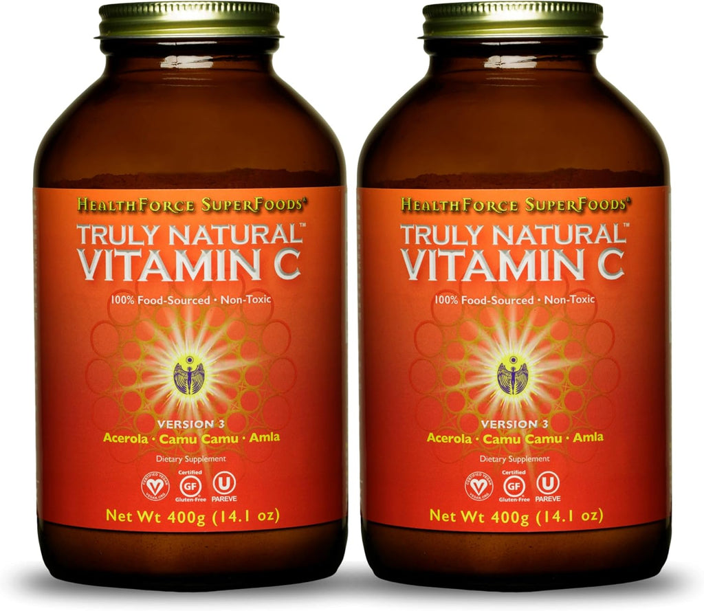 HEALTHFORCE SUPERFOODS Truly Natural Vitamin C - Immune Support Supplement with Camu Camu Berry - Vitamin C Supplement for Immune Health - Vegan, Non-GMO - 400 Grams, 67 Servings (Pack of 2)