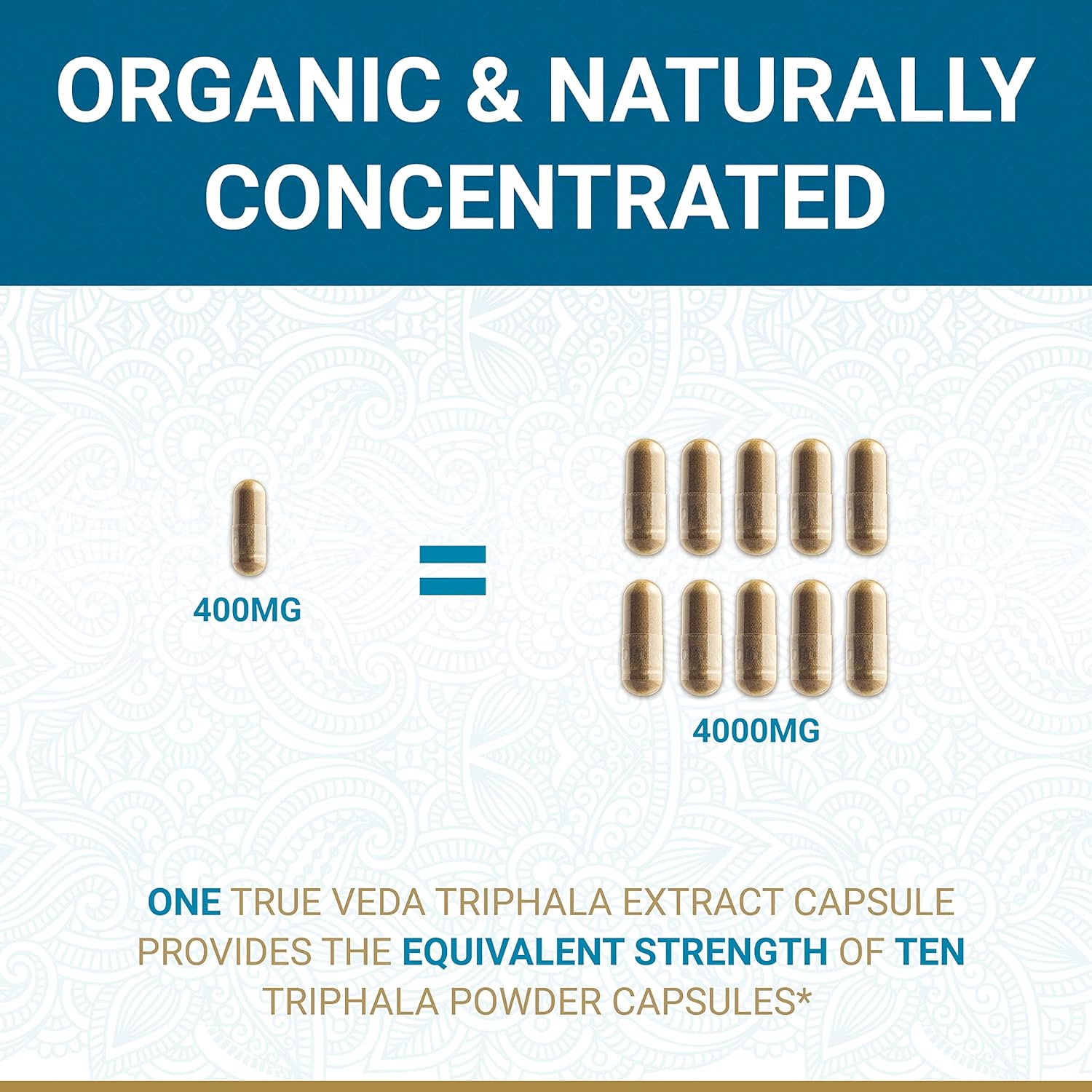 Triphala Capsules – USDA Organic Certified | Vegan Triphala Tablets | 100% Natural Herbal Triphala Guggulu Supplement | Natural Fusion Extract Potency | Ayurveda | 60 Caps | Trifala Churna
