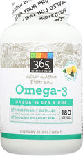 365 by Whole Foods Market, Omega-3 Lemon, 180 Count