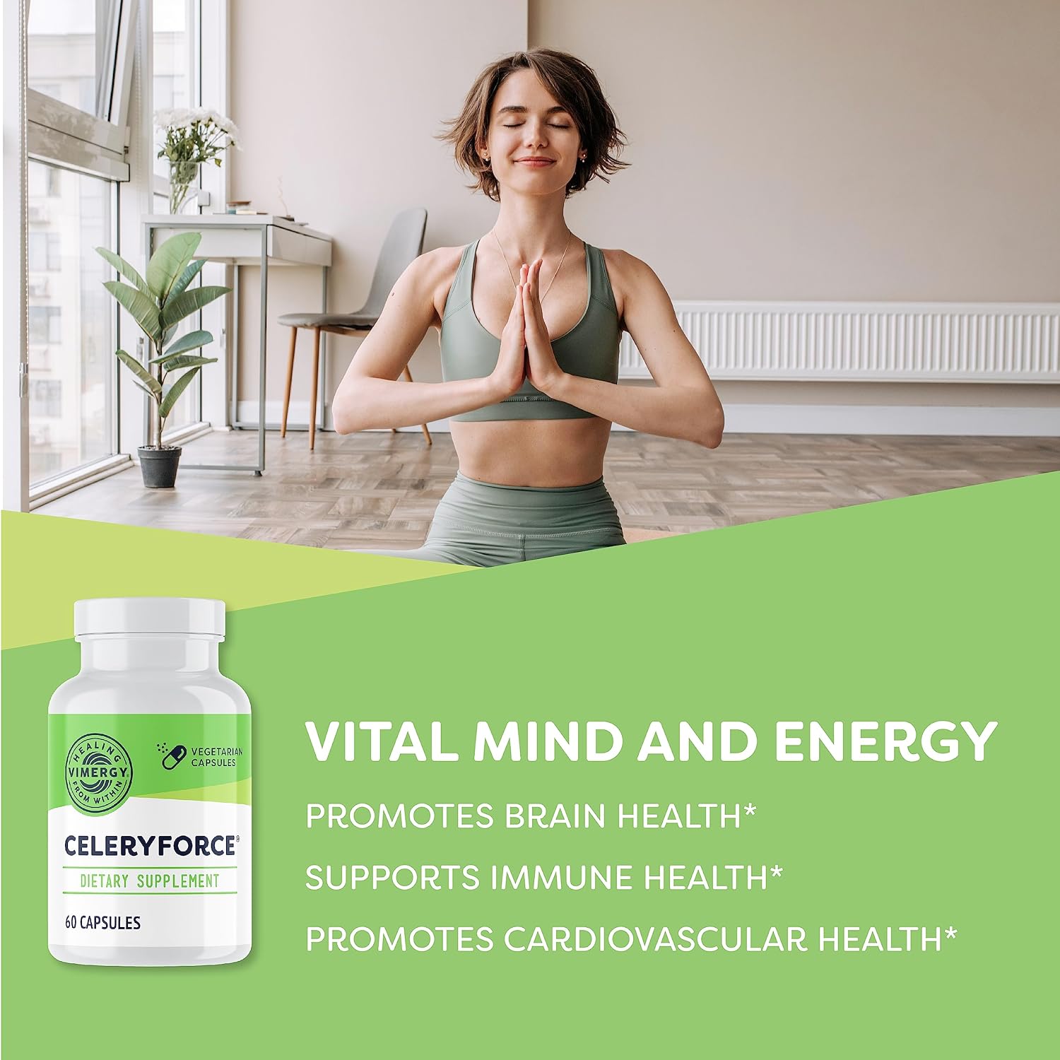 Vimergy Celeryforce – Nutrients and Amino Acids – Supports Your Wellness Routine* – Kosher, Vegan & Gluten-Free – 60 Capsules