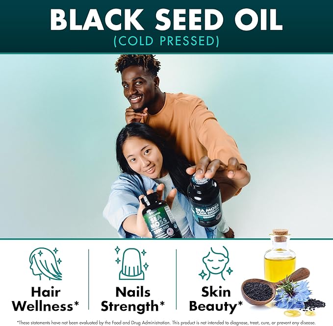 Secret Element Irish Sea Moss Black Seed Oil Ashwagandha Ginger, 20,000mg Capsules, Seamoss Black Seed Oil Ashwagandha Burdock Root, All in One Supplement, 120 Capsules