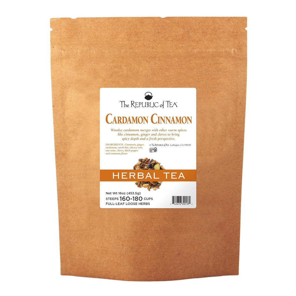 The Republic of Tea Cardamon Cinnamon Herbal Full-Leaf Tea, 1 Pound / 150-180 Cups