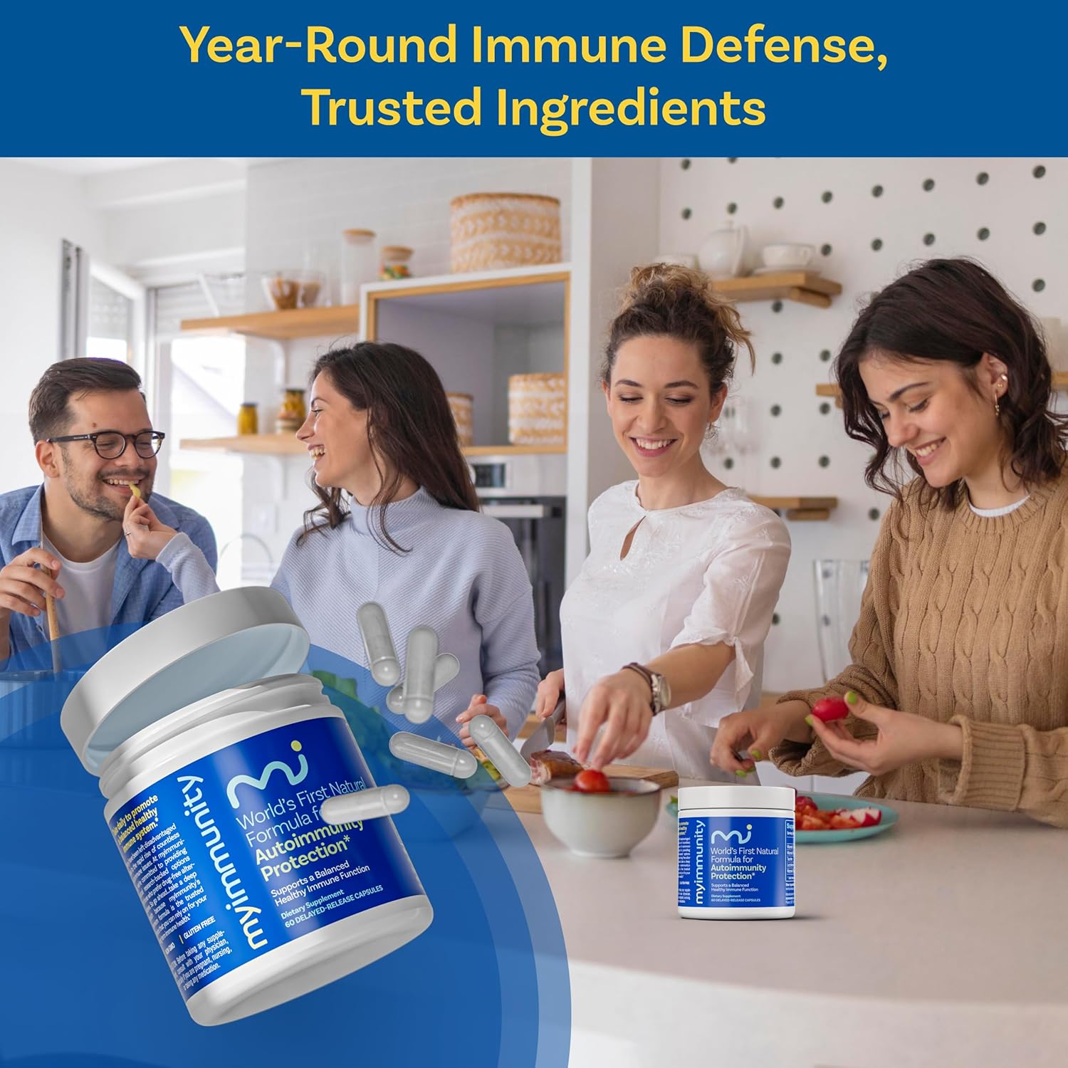 Immune Balance Supplement | Grass-Fed Lactoferrin, Taurine, Vitamins D3, K2 & B12 | 30-Min Delayed-Release | Promotes Gut, Digestive & Overall Wellness | Low Lactose, Made in USA