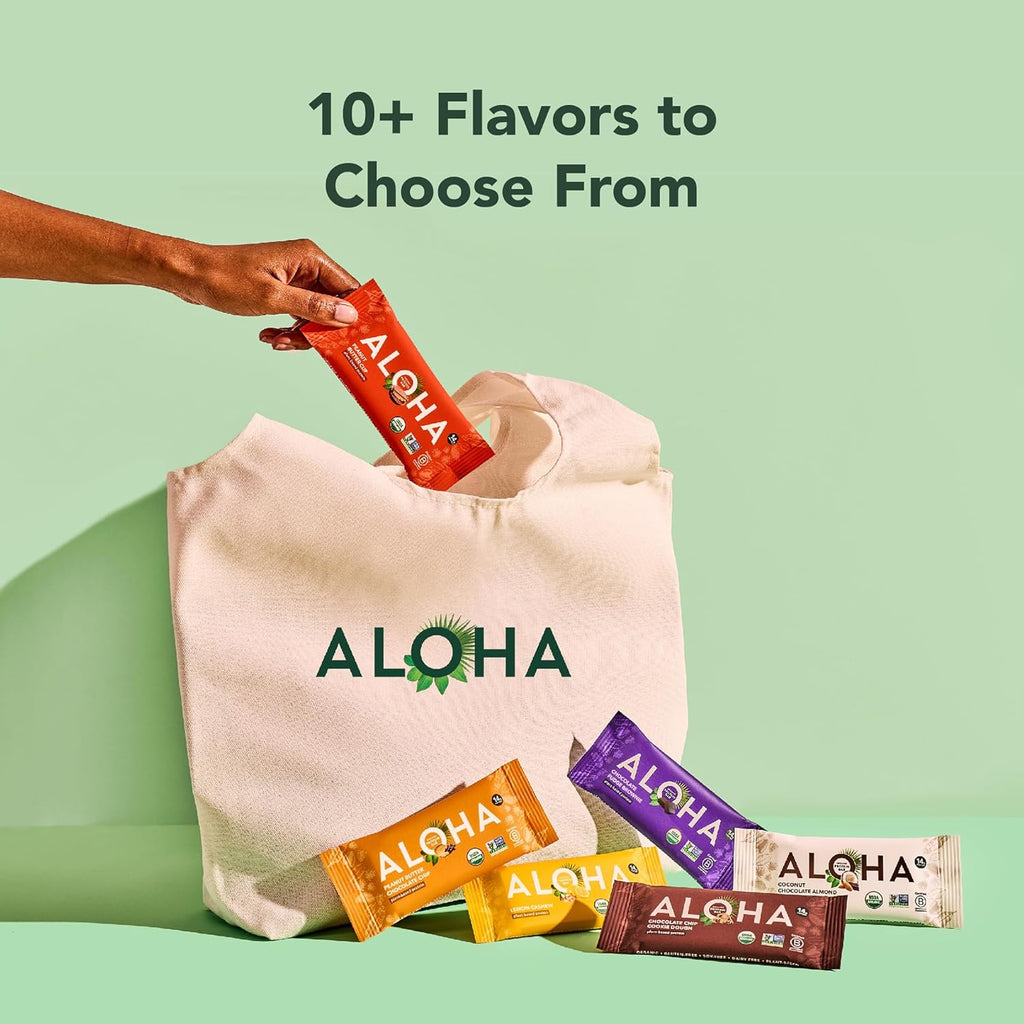 ALOHA Organic Plant Based Protein Bars, Coconut Chocolate Almond, 1.98-Ounce Bars (Pack of 12)