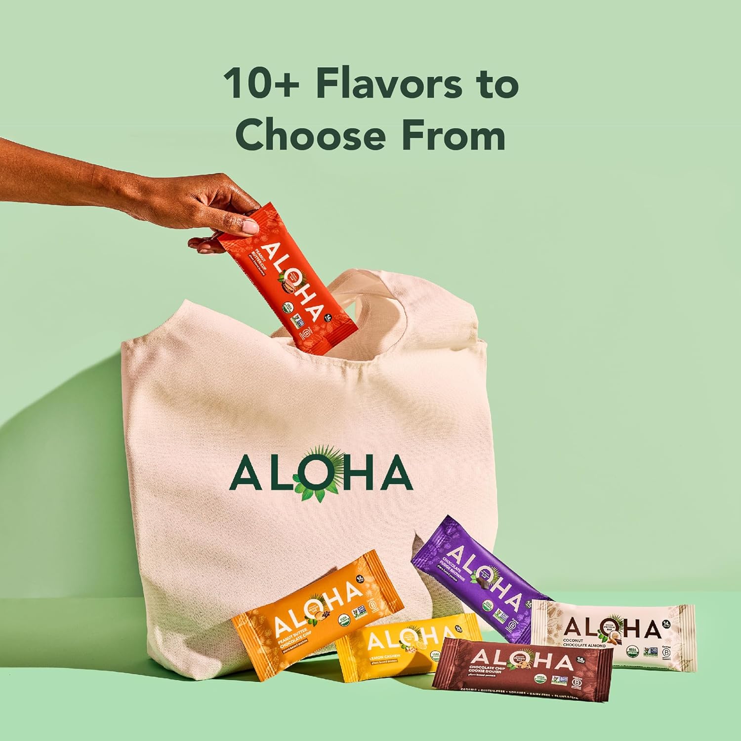 ALOHA Organic Plant Based Protein Bars - Chocolate Coconut Almond, Vegan, Low Sugar, Gluten-Free, Low Carb, Non-GMO, No Stevia, No Erythritol - 12 Count (Pack of 1)