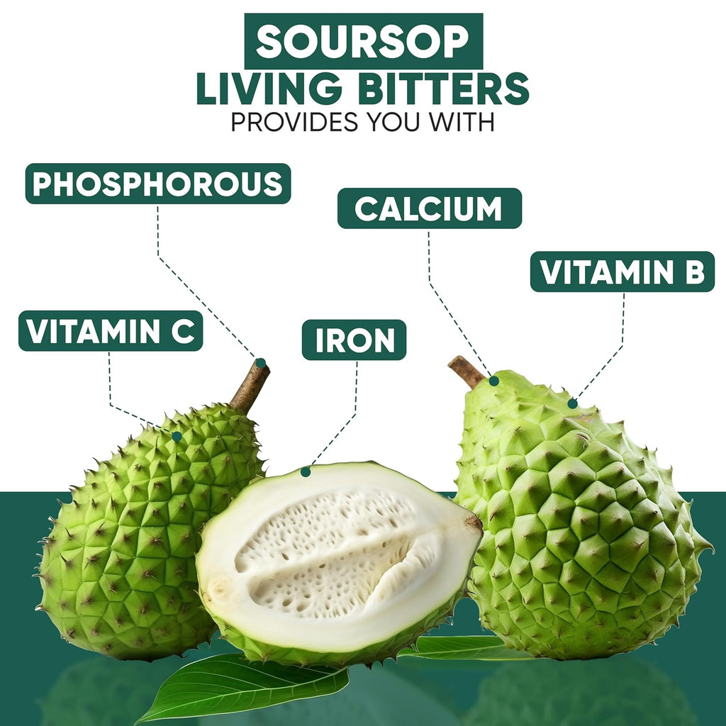 Herboganic Soursop Living Bitters for overall Health and wellness | Pack of 2 | 16 Oz