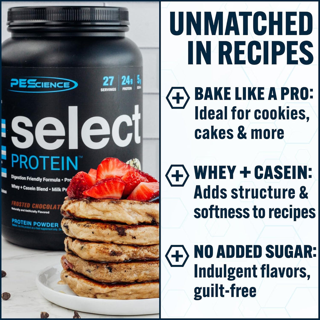 PEScience Select Protein Powder, Whey and Casein Blend, Clean Protein Powder for Women and Men, Low Calorie, Low Carb, Keto Friendly, Gluten Free, Frosted Chocolate Cupcake, 55 Servings