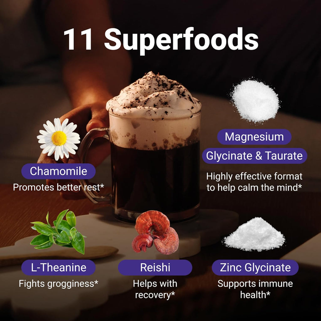 MoonBrew Nighttime Magnesium Hot Cocoa, Natural Sleep Aid Drink Mix for Adults, 2-Pack - Calming Melatonin-Free Sleep Support - Sleepy Hot Chocolate Powder with L-Theanine, Chamomile & Zinc Glycinate