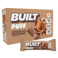 Built Bar Puff Protein Bars, Chocolate Milkshake, Collagen, On-the-go Snacks, Gluten Free, 12 Pack