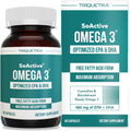SoActive® Omega 3 EPA & DHA | Free Fatty Acid Form Omega 3 | Near Perfect Absorption – Up to 95% Absorption Rate | Bloodstream Ready EPA & DHA – More Effective Than Fish Oil & Krill Oil (60 Capsules)