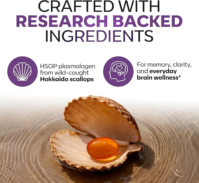 DAIWA Brain Health Omega-3 Supplement for Memory, Focus & Cognitive Wellness | Hokkaido Scallop Oil (HSOP) | Advanced Phospholipid Omega Forumla | 60 Softgels | 2 Pack