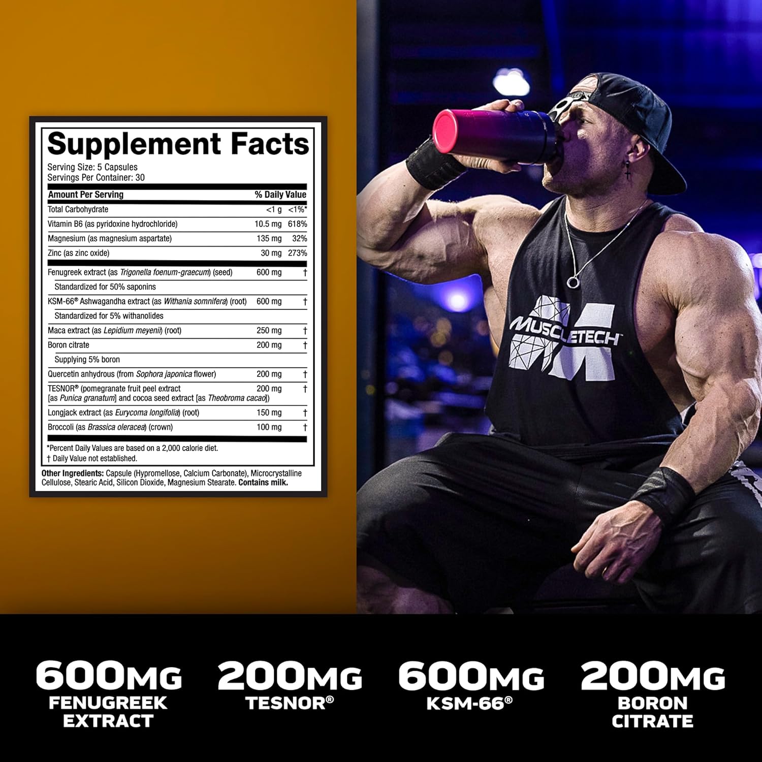MuscleTech Testosterone Booster for Men, AlphaTest (150 Capsules) - Workout Testosterone Supplement for Men - Sports Nutrition Testosterone Booster for Endurance, Strength & Muscle Builder