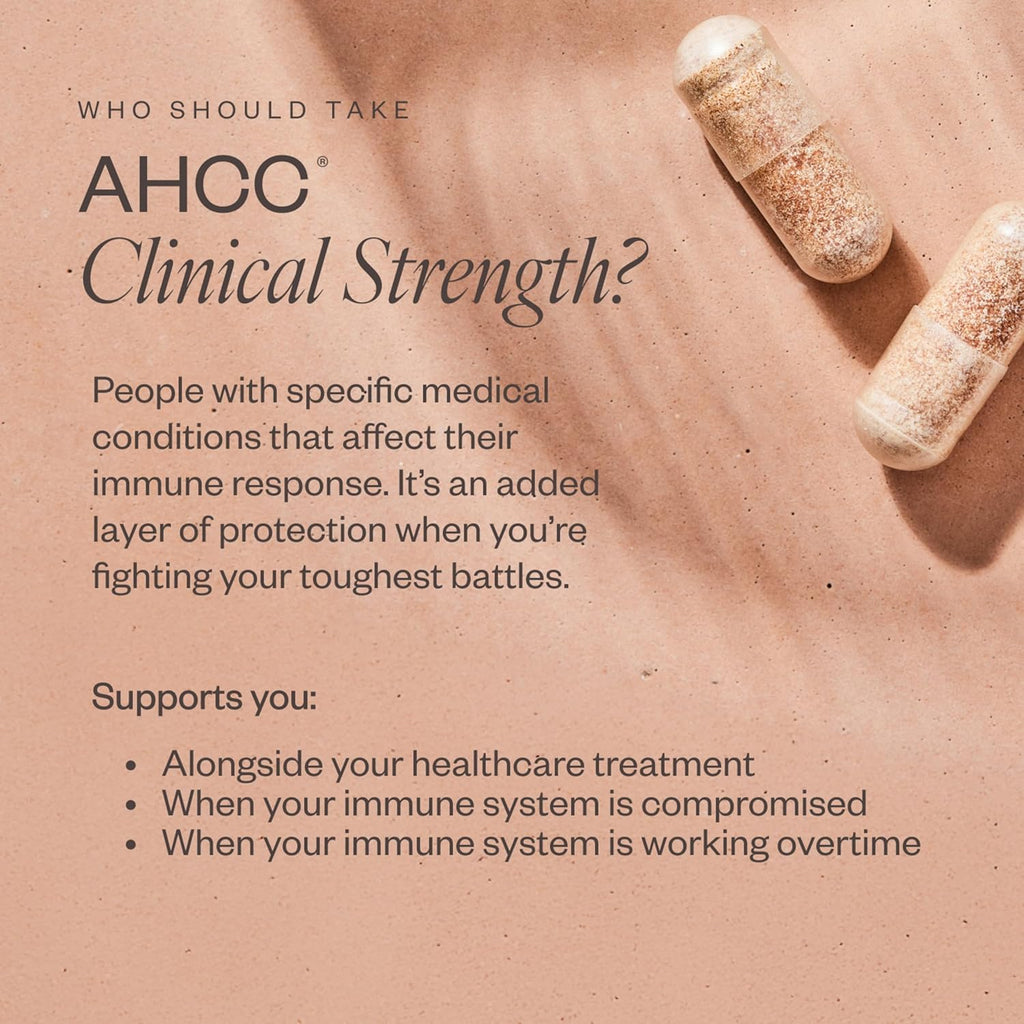 SHII AHCC Clinical Strength, 30-Days Supply, Vegan, Gluten-Free Immune Support Supplement with Extra AHCC Boost, Made from Functional Shiitake Mushrooms for Immune Balance Support and Overall Wellness